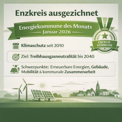 Enzkreis als Energiekommune des Monats Januar 2026 ausgezeichnet